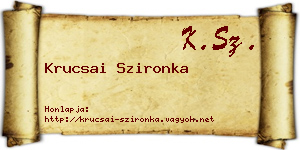 Krucsai Szironka névjegykártya